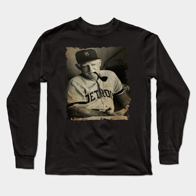 Sparky Anderson in Detroit Tigers Vintage Long Sleeve T-Shirt by TiiAR MANEH99 